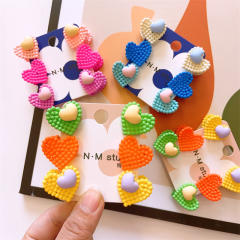 Korean fashion cute heart mini hair claw set