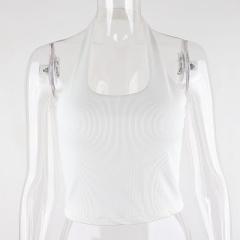 Plain color halter crop tops