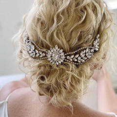 Delicate full diamond wedding hair vines