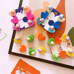Korean fashion cute heart mini hair claw set