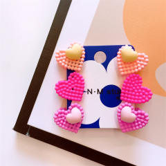 Korean fashion cute heart mini hair claw set