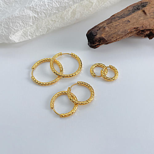 Simple stainless steel small hoop earrings