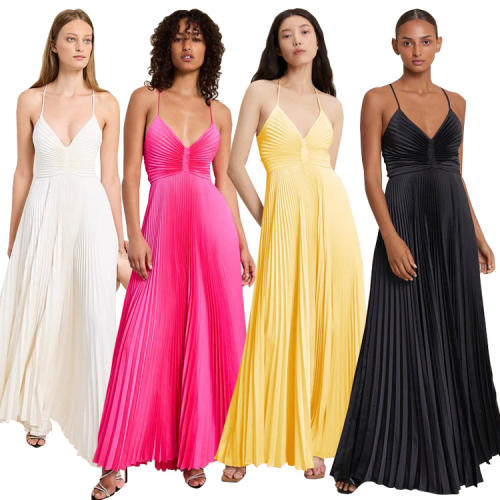 Hot sale plain color camisole maxi dress