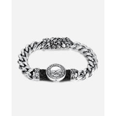 Hiphop skull head cuban chain stainless steel bracelet for men