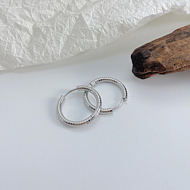 Simple stainless steel hoop earrings