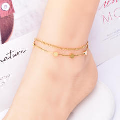 Delicate two layer stainless steel anklet