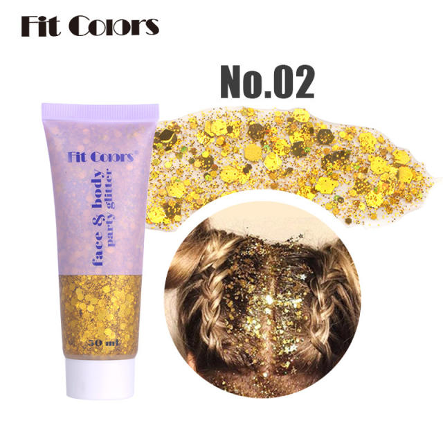 Gorgeous color party face and body gliter