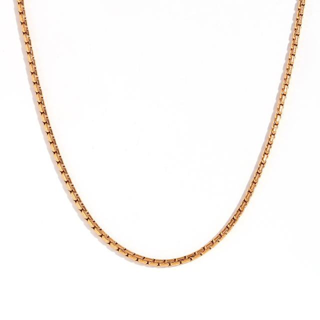 Basic gold color stainless steel chain necklace