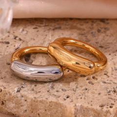 Concise chunky stainless steel rings