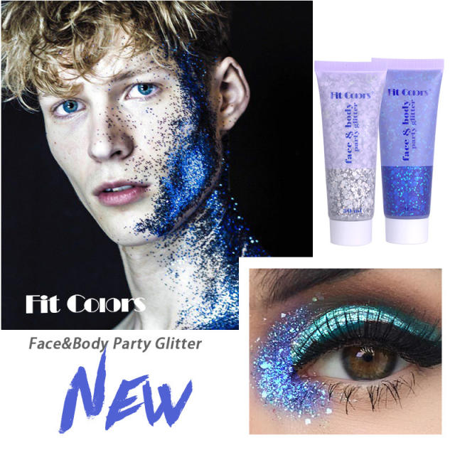 Gorgeous color party face and body gliter