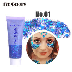 Gorgeous color party face and body gliter