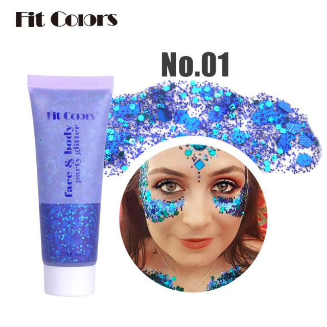 Gorgeous color party face and body gliter