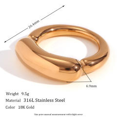Concise chunky stainless steel rings
