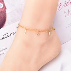 Delicate two layer stainless steel anklet