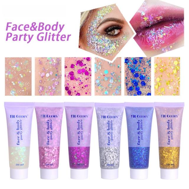 Gorgeous color party face and body gliter