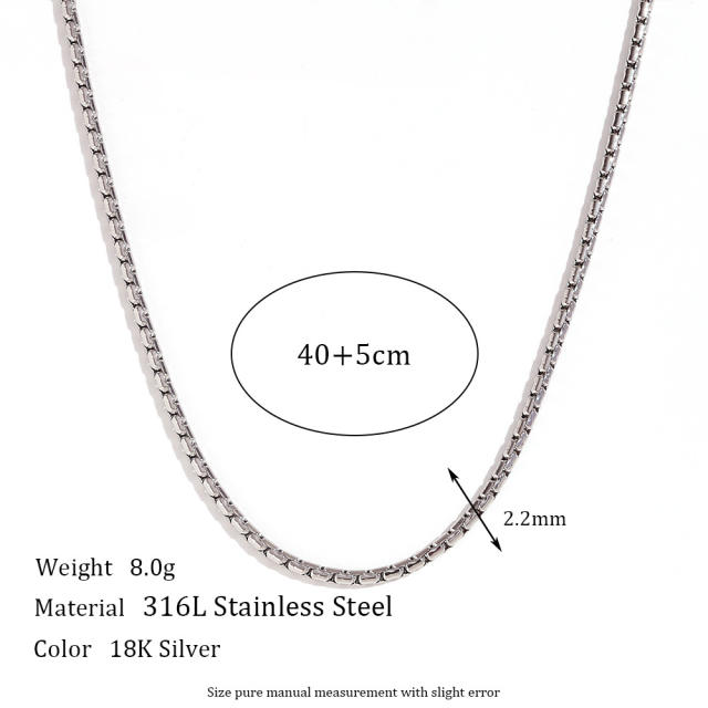 18KG simple stainless steel chain necklace waist chain anklet bracelet