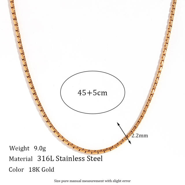 18KG simple stainless steel chain necklace waist chain anklet bracelet