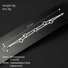 Delicate pave setting rhinestone circle diamond bracelet