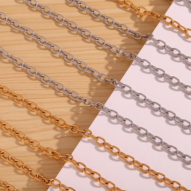 18KG hiphop stainless steel chain necklace bracelet anklet