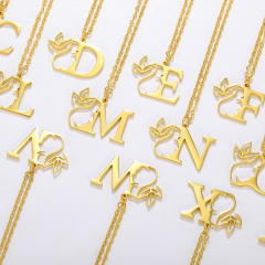 Stainless steel initial necklace