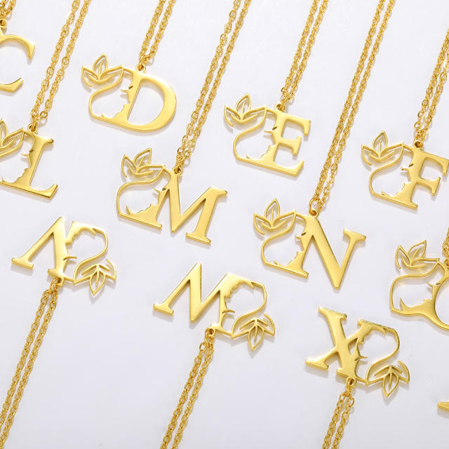 Stainless steel initial necklace