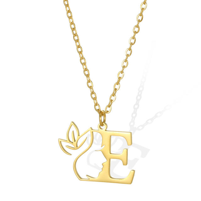 Stainless steel initial necklace