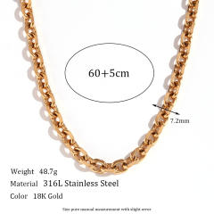 HIPHOP chunky stainless steel chain necklace