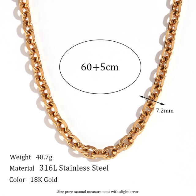 HIPHOP chunky stainless steel chain necklace