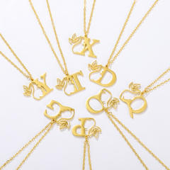 Stainless steel initial necklace