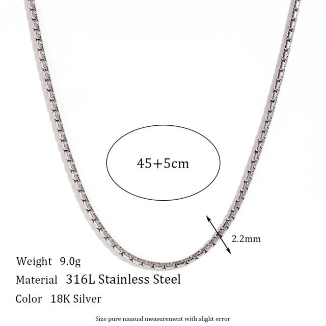 18KG simple stainless steel chain necklace waist chain anklet bracelet