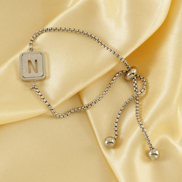 18KG frost card initial letter stainless steel bracelet
