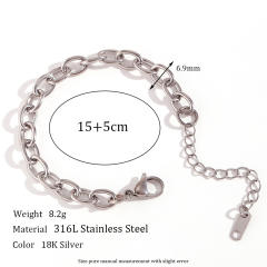 18KG hiphop stainless steel chain necklace bracelet anklet