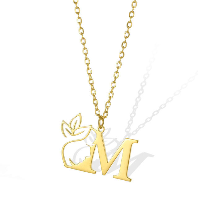 Stainless steel initial necklace
