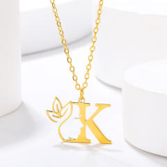 Stainless steel initial necklace