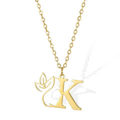 Stainless steel initial necklace