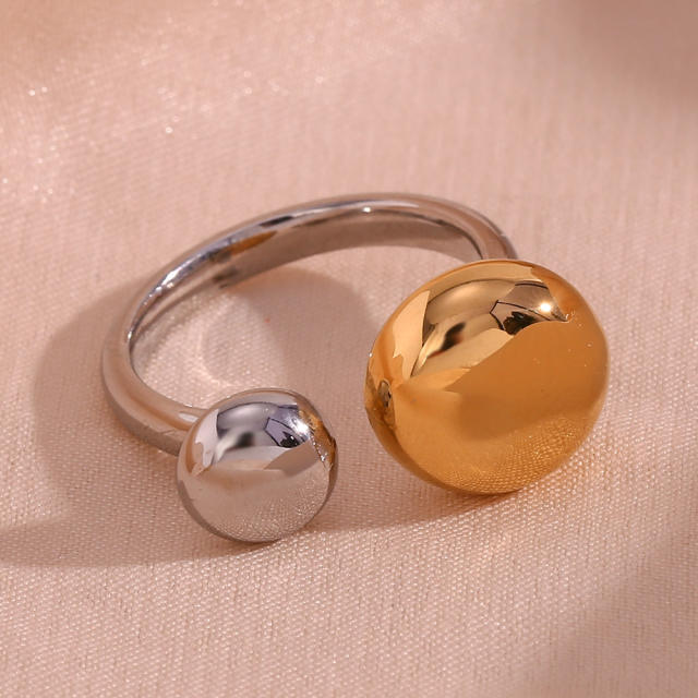 18KG two tone chunky stainless steel rings