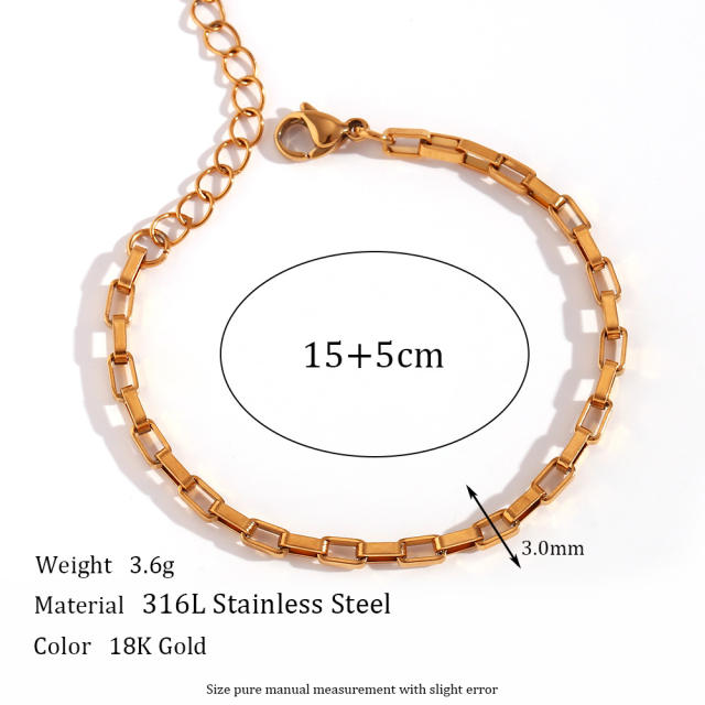 18KG simple stainless steel chain necklace waist chain bracelet anklet