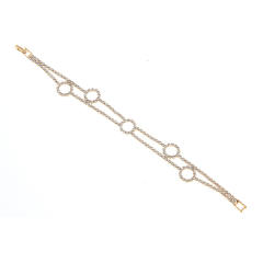 Delicate pave setting rhinestone circle diamond bracelet