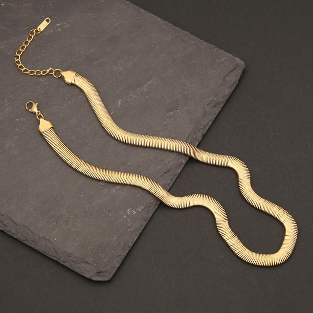 Personality gold color stainless steel chain necklace