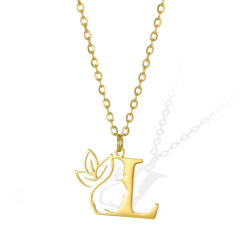 Stainless steel initial necklace