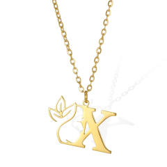 Stainless steel initial necklace