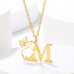 Stainless steel initial necklace
