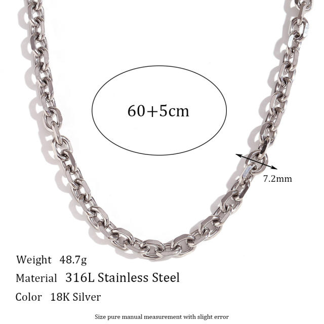 HIPHOP chunky stainless steel chain necklace