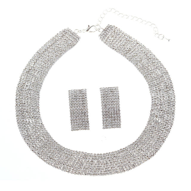 Luxury diamond choker necklace set