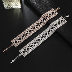Delicate pave setting rhinestone diamond bracelet