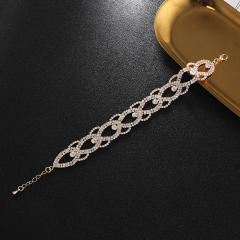 Delicate pave setting rhinestone hollow diamond bracelet
