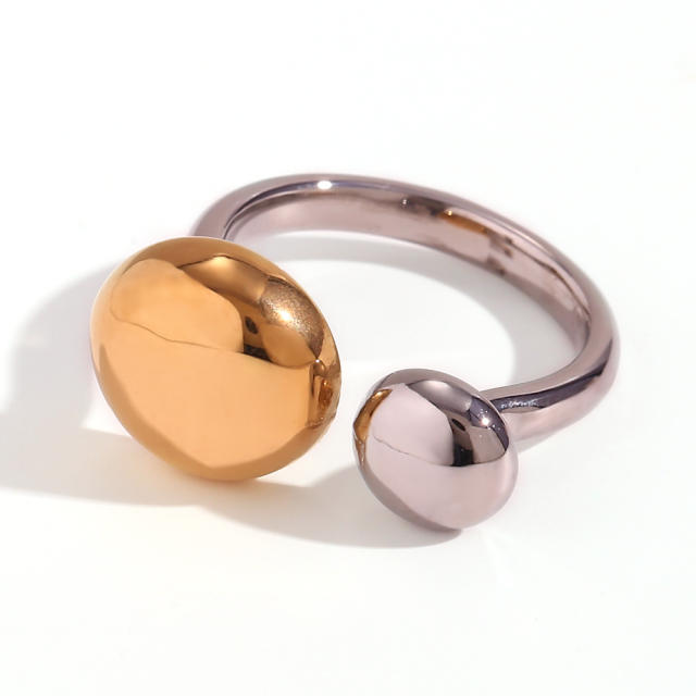 18KG two tone chunky stainless steel rings