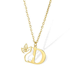 Stainless steel initial necklace