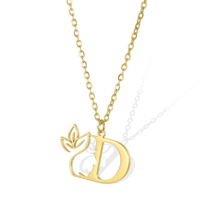 Stainless steel initial necklace
