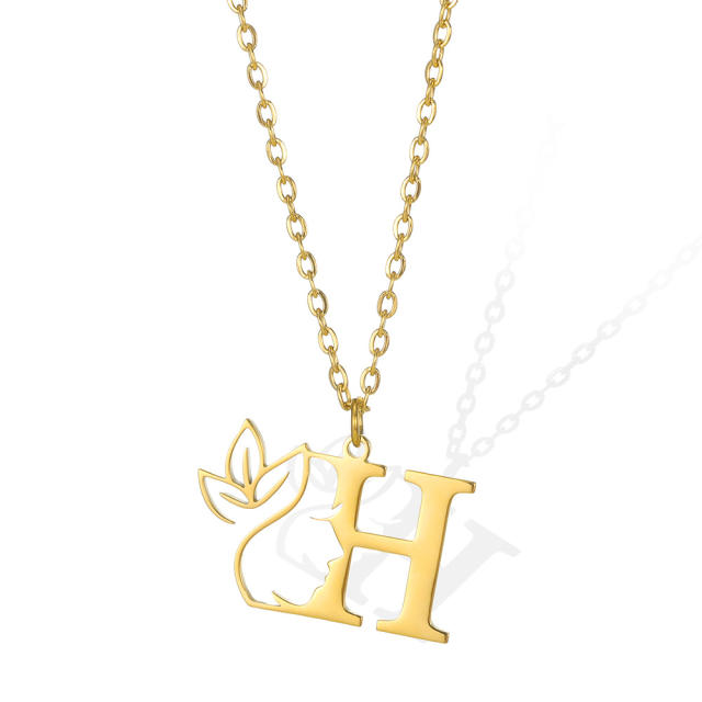 Stainless steel initial necklace
